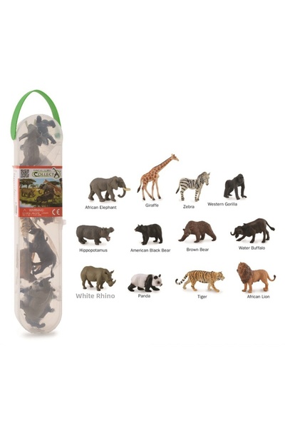 Collecta Krabice 12 minifigurek divokých zvířat