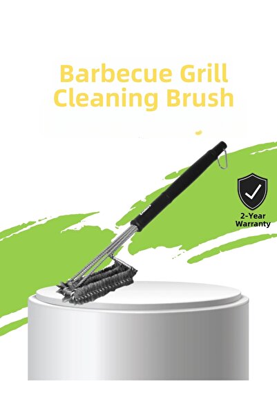 Fırsatkolik Barbecue Grill Cleaning Brush Stainless Steel Wire Long Handle