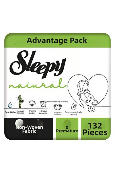 Sleepy مجموعة حفاضات الأطفال الطبيعية المميزة مقاس 0 سابق لأوانه 132 قطعة