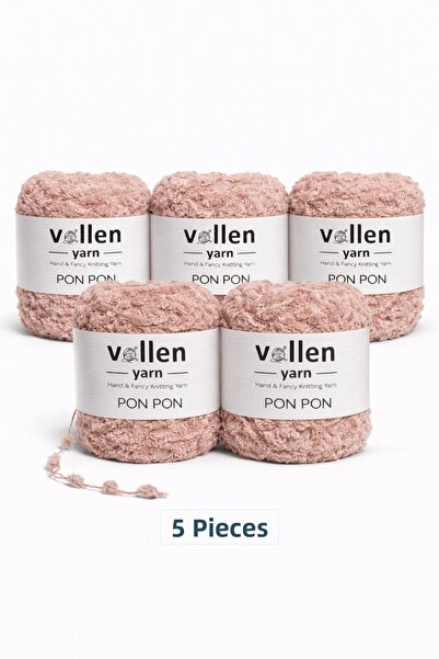 vollen yarn فولين يارن 5 قطع خيط مخملي 100 جرام 140 متر |   خيط بوم بوم للحيا...