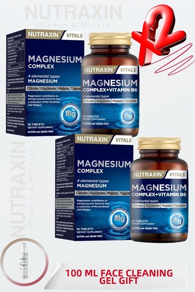 Nutraxin Magnesium Complex+Vitamin B6 Supplementing Food 60 Tablets (X2) + 10...
