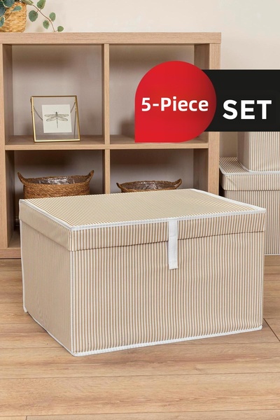 ALAS 5 Pieces - Multi-Purpose Storage Bag with Cover (Laundry-storage-organiz...