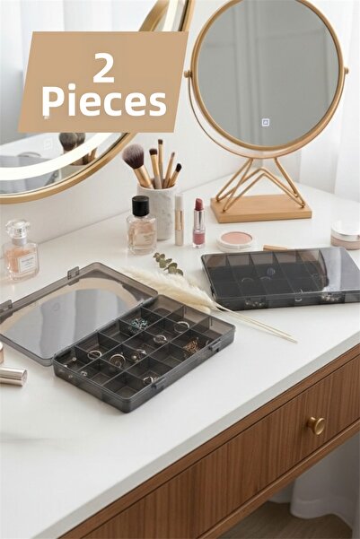 Bayev Καπνιστό 2 τμχ 18 θέσεων Δαχτυλίδι κολιέ με καπάκι Κουτί κοσμημάτων Κου...