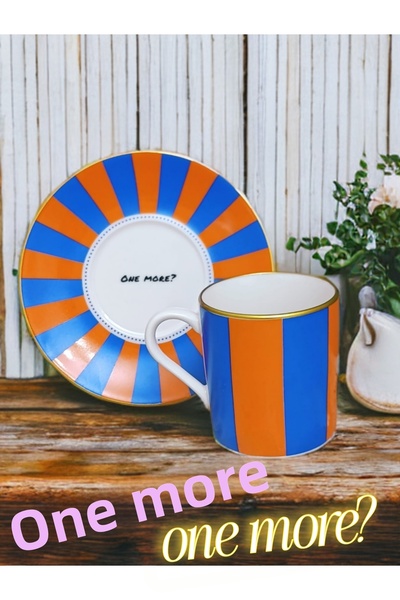 SAMSA Vigor Collection Colorful Luxury Porcelain Turkish Coffee Cup Set