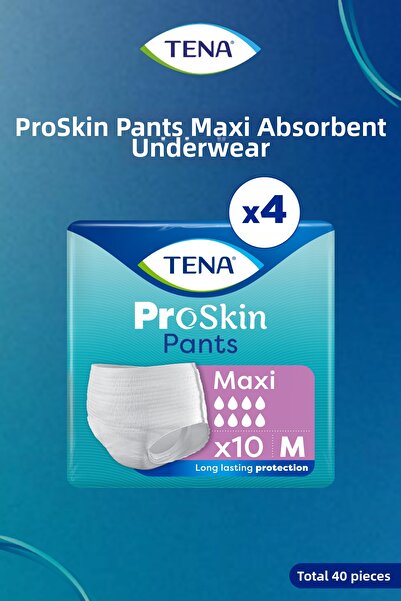 TENA سراويل داخلية نسائية فائقة الامتصاص من بروسكين، 8 قطرات، مقاس M - 4 عبوا...
