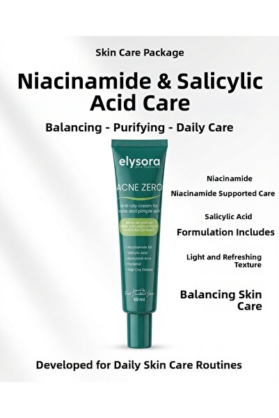 Elysora كريم تنقية البشرة المضاد للزيوت للبشرة المعرضة لحب الشباب والبثور