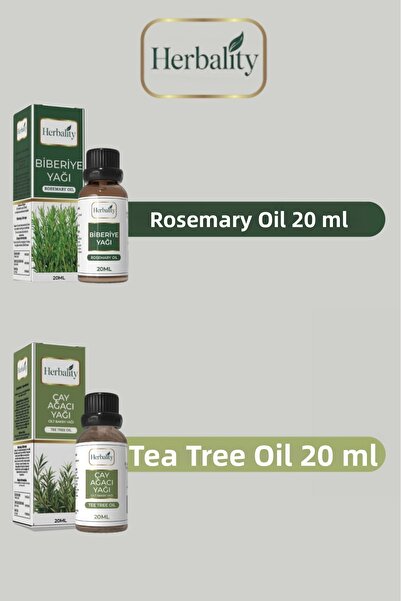 herbalıty مجموعة زيت شجرة الشاي الروزماري 20 مل