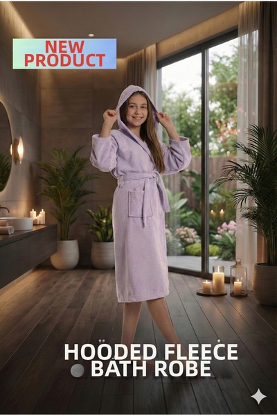Home Hooded Young Waiter Unisex Velvet Cotton Bathrobe with Pockets