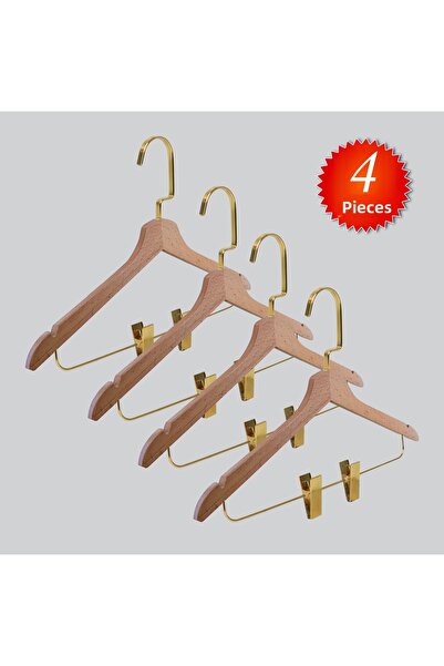 NYN Wooden Gold Llama Hangers with Hooks (Shirts, Skirts, Trousers) Hangers 4...
