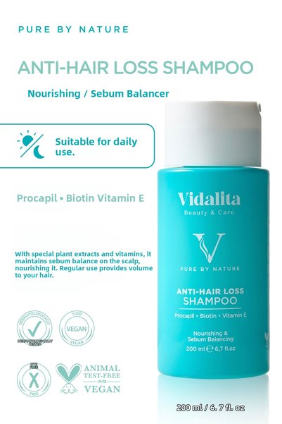 Vidalita Beauty & Care Anti-Hair Loss Shampoo 200 ml - Procapil & Biotin Strengthening Fast Hair Growth Effective Care Shampoo