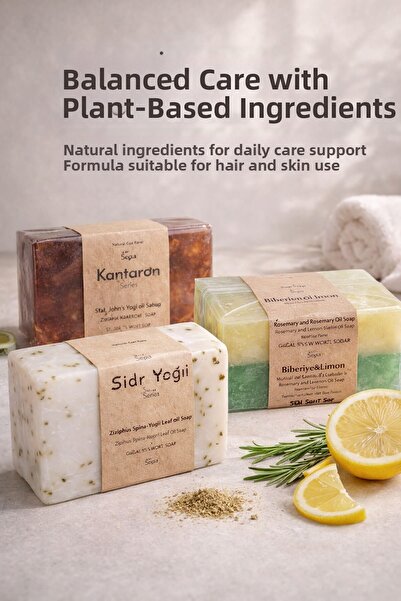 Elif Mira Repairing Natural Soap Set of 3 for Hair and Scalp Care