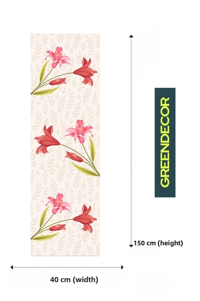 GREENDECOR Lily Leaf Pattern Stylish Special Design Runner Digital Printed Decorative Tablecloth Stylish Home Decoration