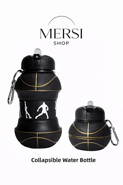 Mersi SHOP Foldable Accordion Water Bottle with Basketball Design – for Sport...