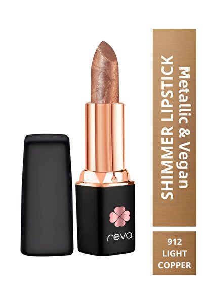 REVA أحمر شفاه لامع – أحمر شفاه لامع براق بمكونات نباتية ونظيفة، لون نحاسي فا...