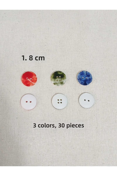 Tasarım مجموعة أزرار ملونة مقاس 1.8 سم - للخياطة والهوايات والأعمال اليدوية |...