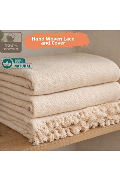 CESSTORE متجر سي إي إس، غطاء سرير مزدوج مصنوع يدويًا من القطن بنسبة 100%، نسي...