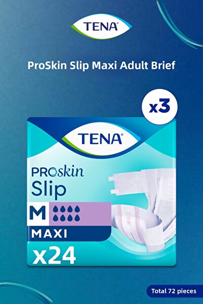 TENA حفاضات بروسكين سليب ماكسي للبالغين 8 قطرات مقاس M - 3 عبوات تحتوي على 24...