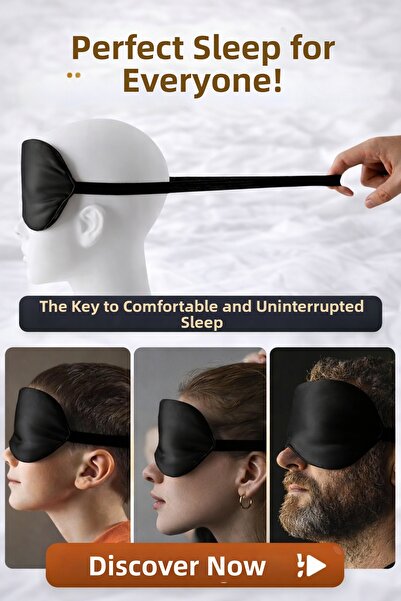 poswicon قناع عين للنوم لليوجا والتأمل - قناع عين أسود للجنسين ذو ملمس ناعم و...