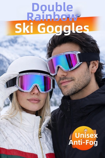 Badem10 Ski Goggles (2 Pcs) Ventilated Sun Snow Glasses Rainbow Snowboard Gla...