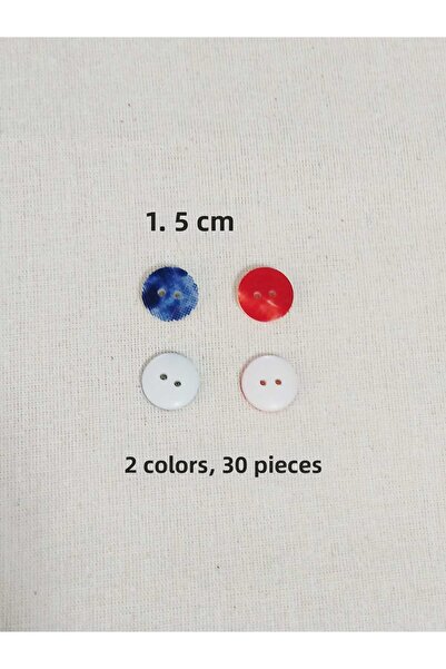 Tasarım مجموعة أزرار ملونة مقاس 1.5 سم - للخياطة والهوايات والأعمال اليدوية |...