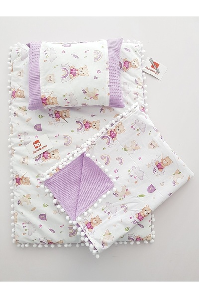ib ilkimbebe منتج أطفال - طقم فتحة بطانية، وسادة، موسلين، وسادة أطفال، حديثي ...