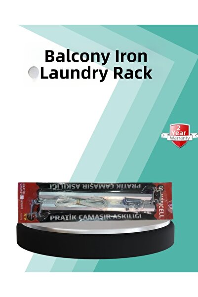 Fırsatkolik Square Handrail Compatible Balcony Clothesline 25X60 cm White Pra...