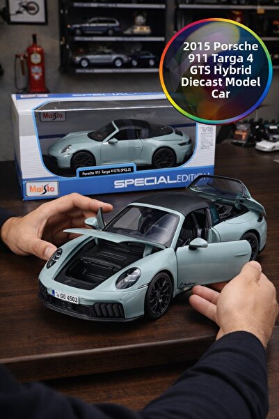 TOYFEST نموذج سيارة بورش 911 تارجا 4 جي تي إس هايبرد 2025 بمقياس 1:18 مع غطاء...