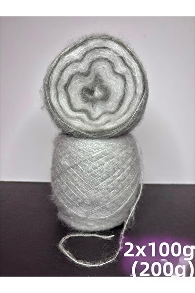 Ana&Kuzusu İplik Light Gray, Dark Gray Fine Cake Elite Moher Knitting Yarn 200Gr