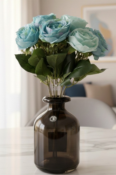 Yapay Çiçek Deposu Artificial Flower 9-Branch Meilland Chipped Rose Bunch 35 ...