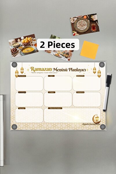 Metranya 2 Pieces Ramadan Month Weekly Iftar Planner, Fast Breaking Meal Menu...