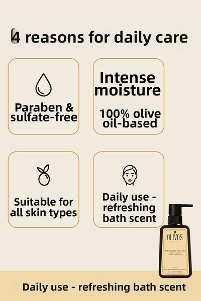 Olivos Natural Olive Oil Mandarin Scented Bath Shower Gel Olive Oil Mandarin Moisturizer 2 PCS 750ML