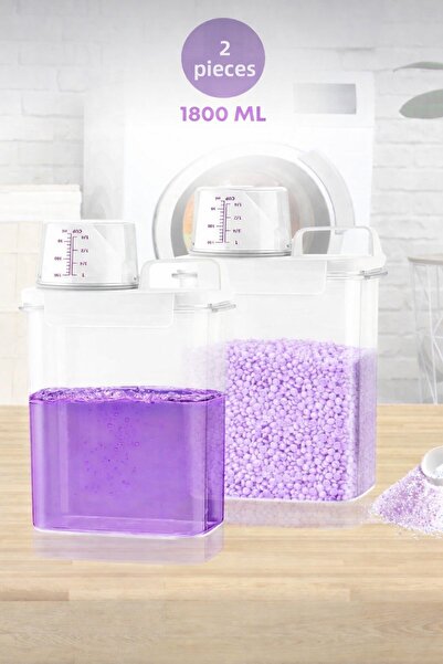Ahlat Store 2 Pieces Leakproof Storage Liquid Powder Detergent Food Storage B...