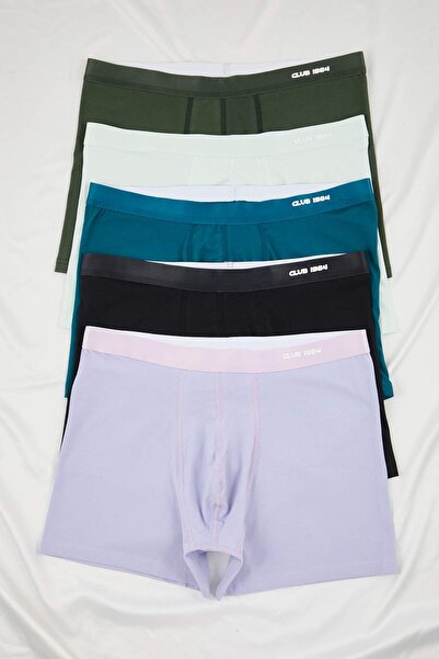 Trendyol Collection Πολύχρωμο Ανδρικό Σετ Μπόξερ 5 τεμαχίων μεγάλου μεγέθους ...