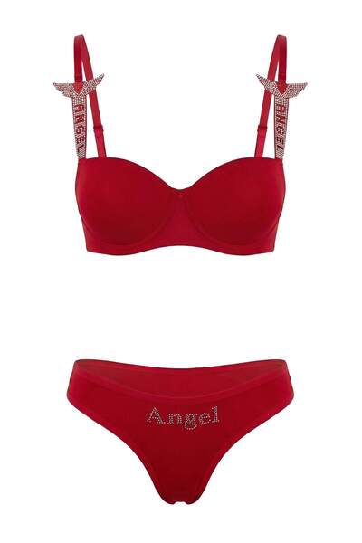 Trendyol Collection Red Stone Push-Up-Unterwäsche-Set THMSS26CC00027