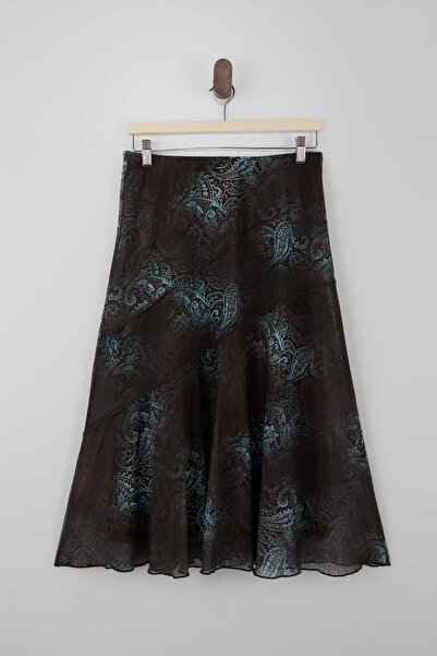 Trendyol Collection Multi-Colored Shawl Pattern A-Line/Bell Shape Stitching D...