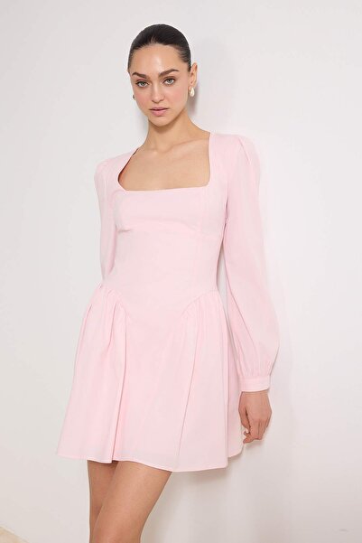 Trendyol Collection Light Pink Plain Short / Mini Woven Dress Twoss26El00073