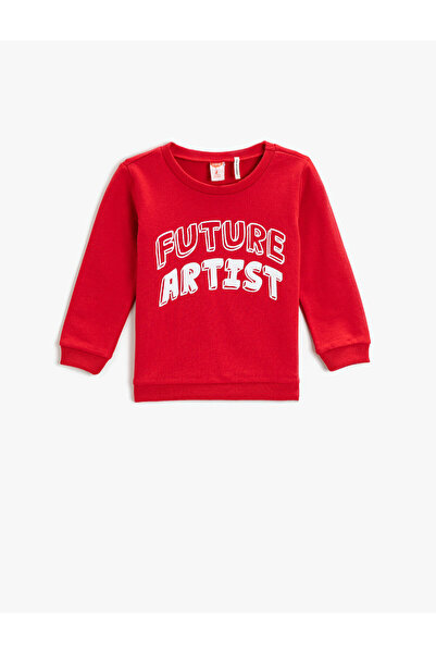 Koton Mikina s potiskem a výstřihem z bavlny