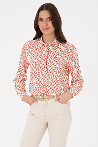 U.S. Polo Assn. Kadın Gül Kurusu Uzun Kollu Gömlek 50316370-VR026