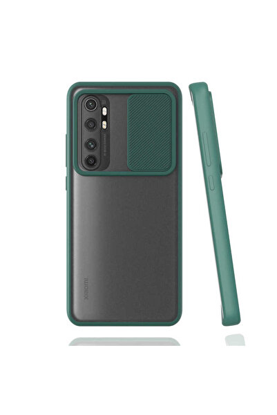 noktaks Xiaomi Mi Note 10 Lite Kılıf Kamera Sürgü Mat Arka Yüzey Renkli Çerçe...