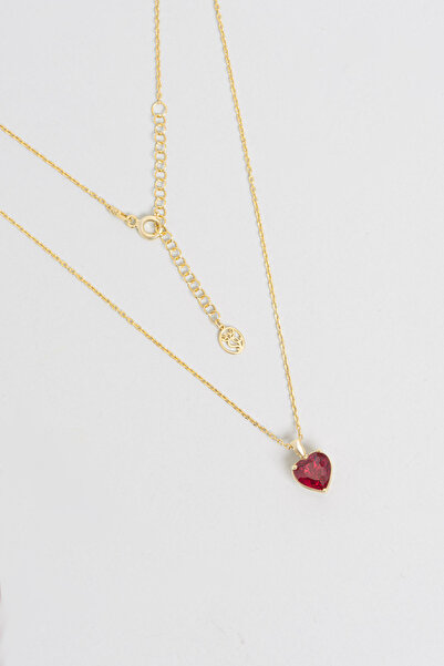 So CHIC... Gizemli Kalp 18 Ayar Sarı Altın Kaplama 45 Cm Gümüş Kolye