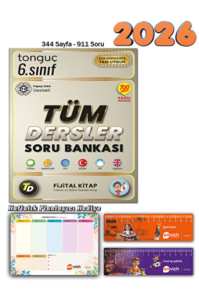 Tonguç Yayınları 6. Sınıf Tüm Dersler Soru Bankası - Fijital Kitap Haftalık P...