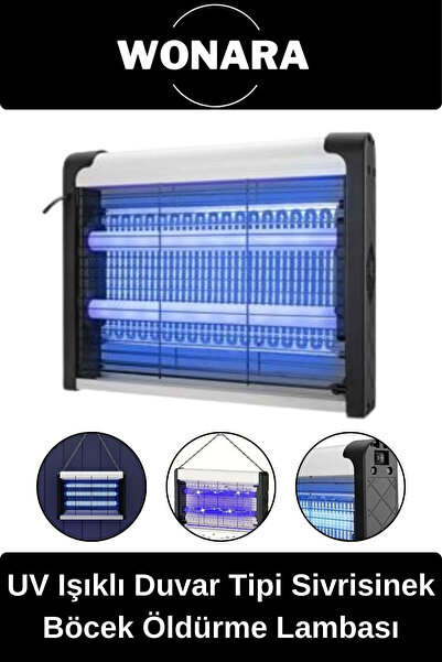 Wonara Premium Güçlü Ultraviyole Işıklı Ev Duvar Tipi Haşere Böcek Öldürme La...