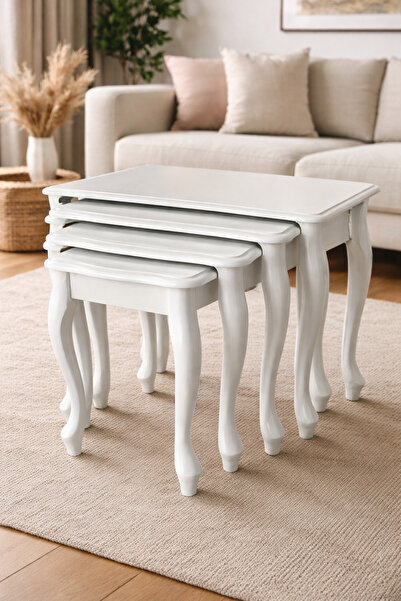 KS LÜKENS DÖRTLÜ BEJ RENK (4) ZİGON SEHPA SETİ