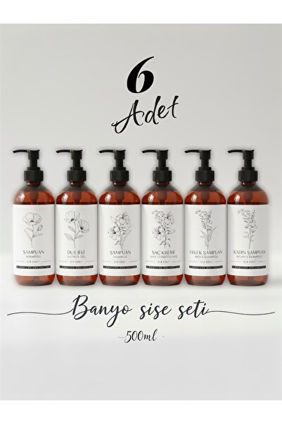 Dem Home Amber Cam Görünümlü Plastik Sabunluk 6lı Banyo&mutfak Düzenleyici Şi...