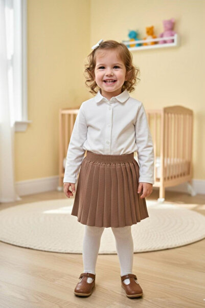 Meriç bebe Модна пола от плетиво с еластична талия за момиче