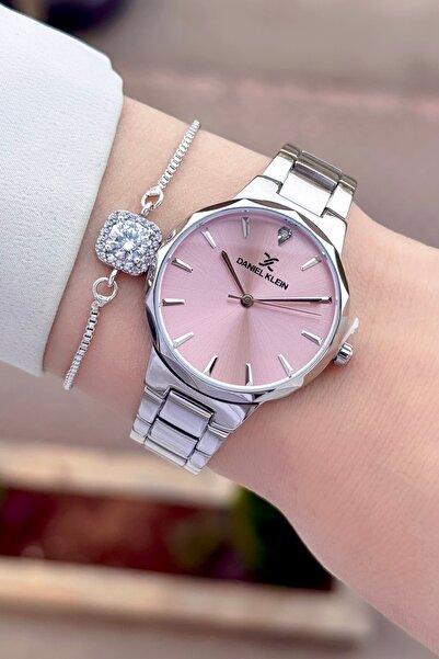 Daniel Klein Kadranı Pembe Kordonu Metalik Renk 2 Yıl Garantili Kadın Kol Saa...