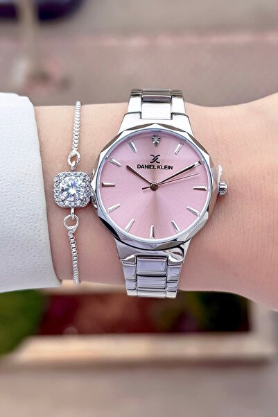 Daniel Klein Kadranı Pembe Kordonu Silver Renk 24 Ay Garantili Kadın Kol Saat...