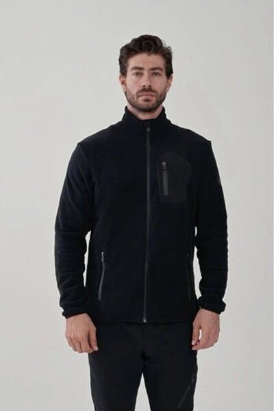 Exuma 2312003 Bărbați cu fermoar complet fleece negru