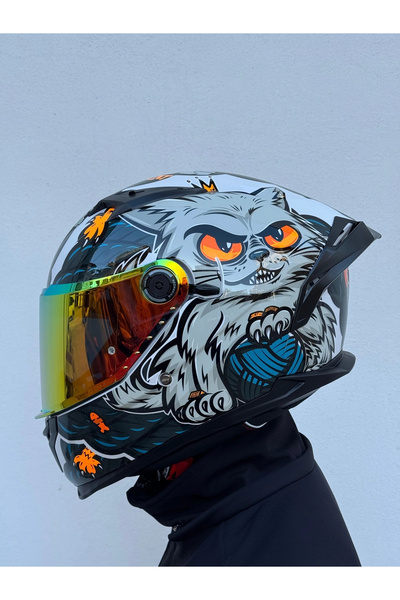 MT Helmets Braker Sv The King A7 Turuncu vizörlü (+1 şeffaf vizörlü)