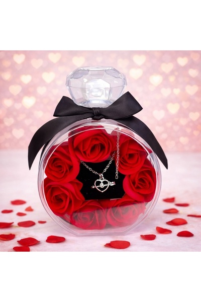 velve Set floral My Only Rose,ambalaj decorativ tip sticla parfumTrandafiri s...